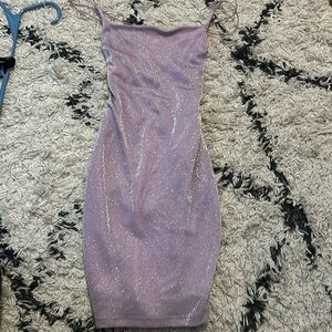sparkly purple Windsor mini dress